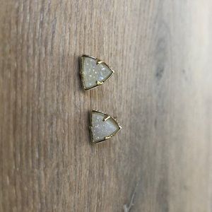 Kendra Scott Stud Earrings / Gold w White Drusy